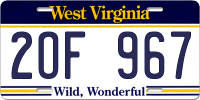 WV license plate 2OF967