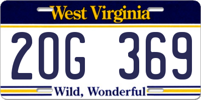 WV license plate 2OG369