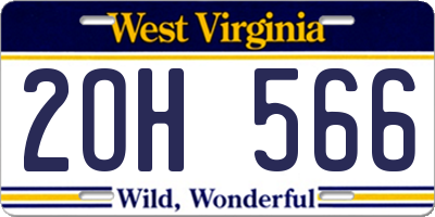 WV license plate 2OH566