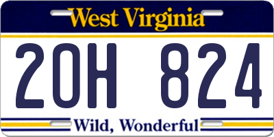 WV license plate 2OH824