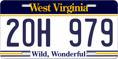 WV license plate 2OH979