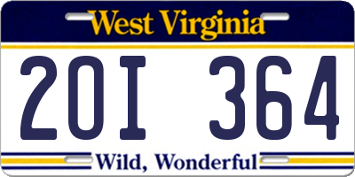 WV license plate 2OI364