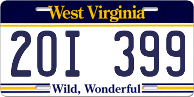 WV license plate 2OI399