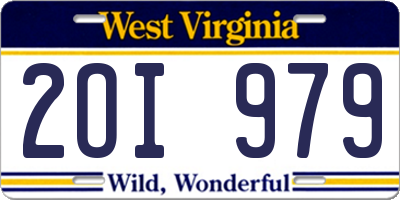 WV license plate 2OI979