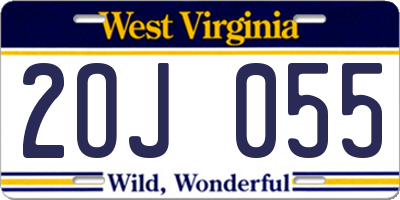 WV license plate 2OJ055