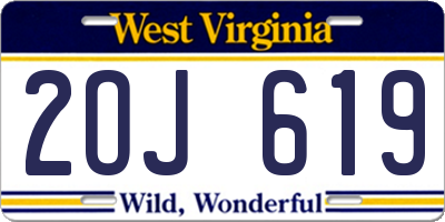 WV license plate 2OJ619