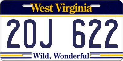 WV license plate 2OJ622