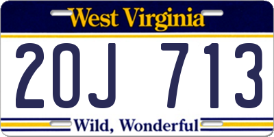WV license plate 2OJ713