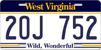 WV license plate 2OJ752