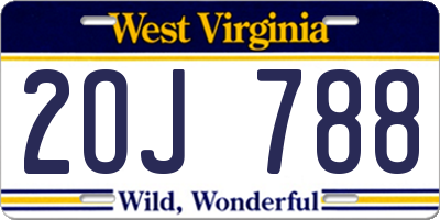 WV license plate 2OJ788