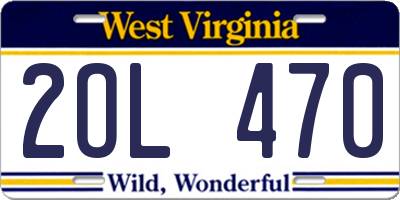 WV license plate 2OL470