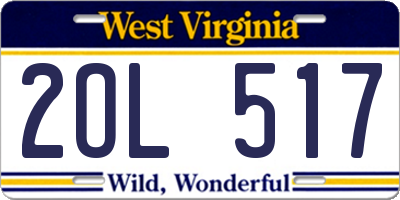 WV license plate 2OL517