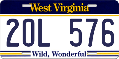 WV license plate 2OL576