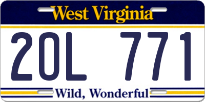 WV license plate 2OL771