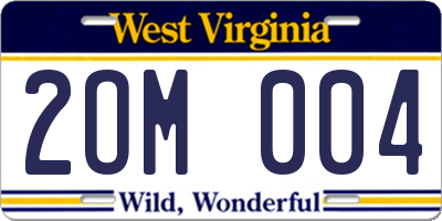WV license plate 2OM004