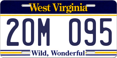 WV license plate 2OM095