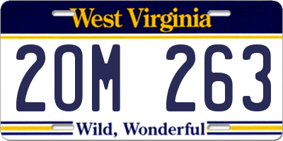 WV license plate 2OM263