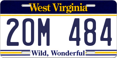 WV license plate 2OM484