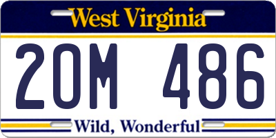 WV license plate 2OM486