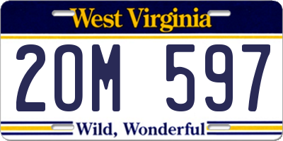 WV license plate 2OM597