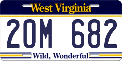 WV license plate 2OM682