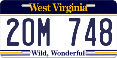 WV license plate 2OM748