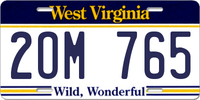 WV license plate 2OM765