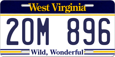 WV license plate 2OM896