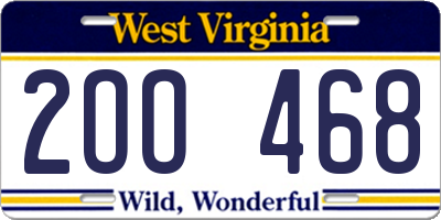 WV license plate 2OO468