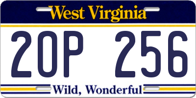 WV license plate 2OP256