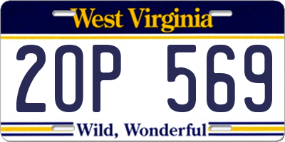 WV license plate 2OP569