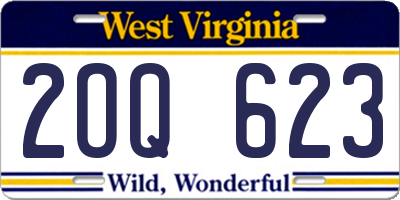 WV license plate 2OQ623