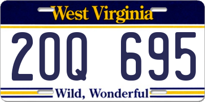WV license plate 2OQ695