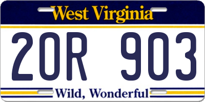 WV license plate 2OR903