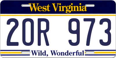 WV license plate 2OR973