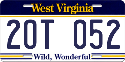 WV license plate 2OT052