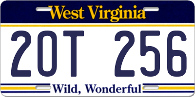 WV license plate 2OT256