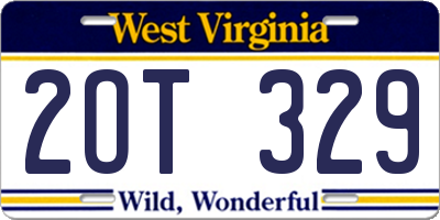 WV license plate 2OT329