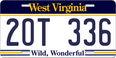 WV license plate 2OT336