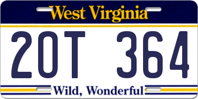 WV license plate 2OT364