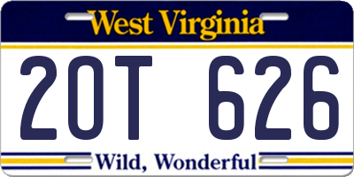 WV license plate 2OT626