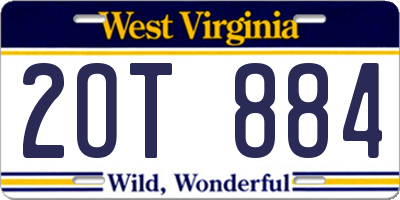WV license plate 2OT884