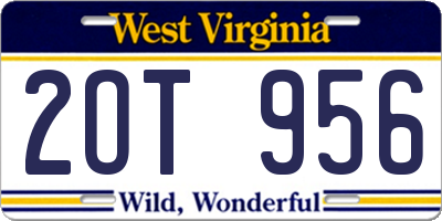 WV license plate 2OT956