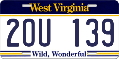 WV license plate 2OU139