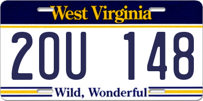 WV license plate 2OU148