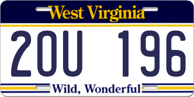 WV license plate 2OU196