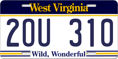 WV license plate 2OU310