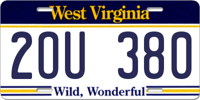 WV license plate 2OU380