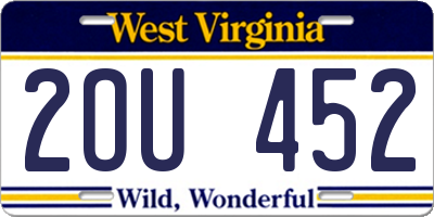 WV license plate 2OU452