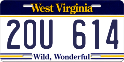 WV license plate 2OU614
